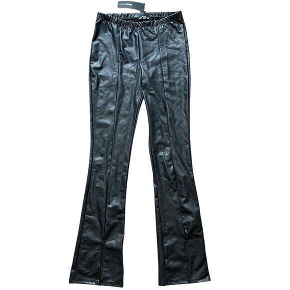 Fashion Nova Bottoms Up Split Hem Black Leggings NWT Size Large - Picture 5 of 15